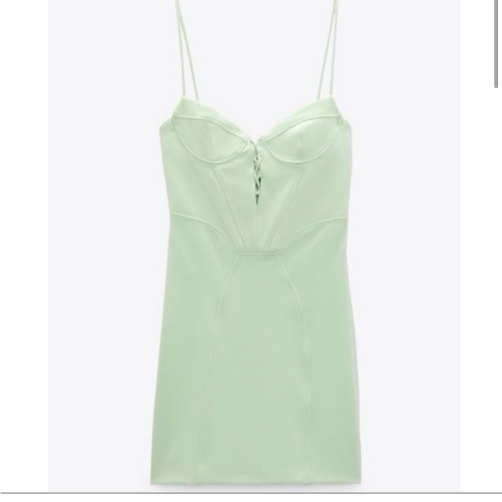 NWT Zara style mint green corset style mini dress
